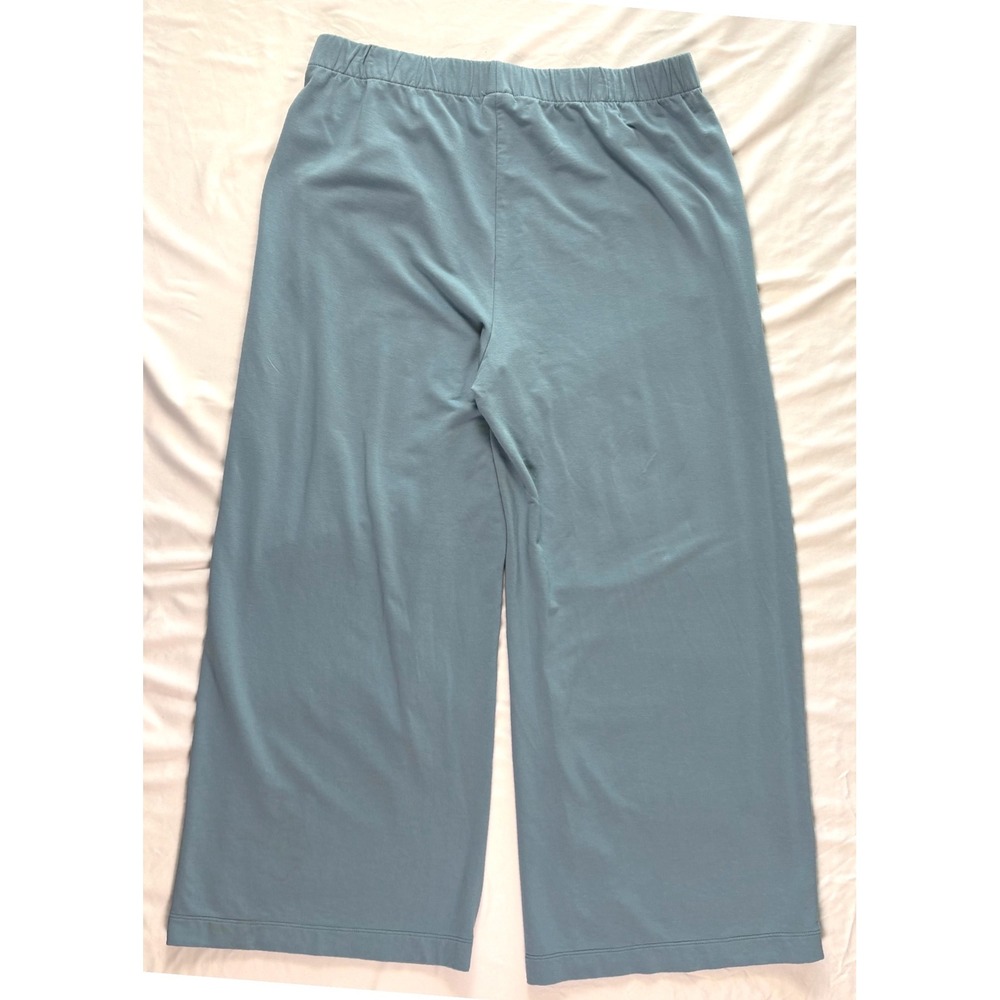 Lisa Bayne Womens Large Bamboo Cotton Wide Leg Cropped Lounge Pants Travel Chic - Picture 7 of 7